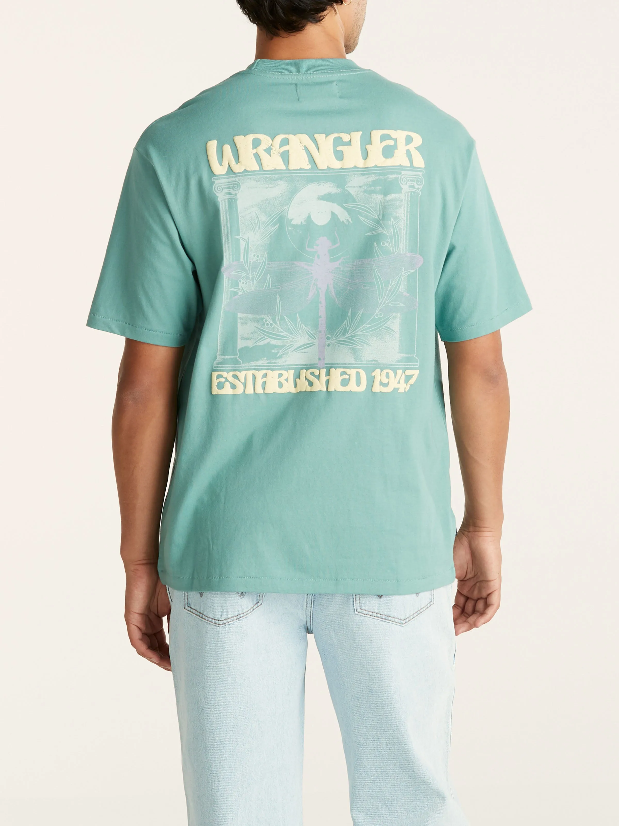 DRAGON FLY SLACKER TEE - OVERCAST BLUE