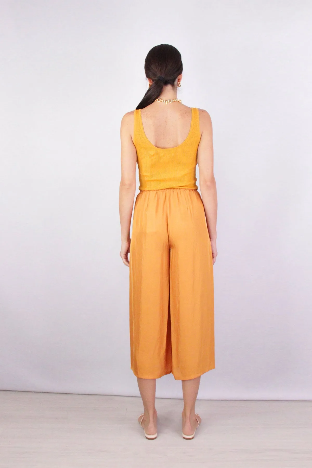 Drapey Pull On Culotte in Dark Ginger
