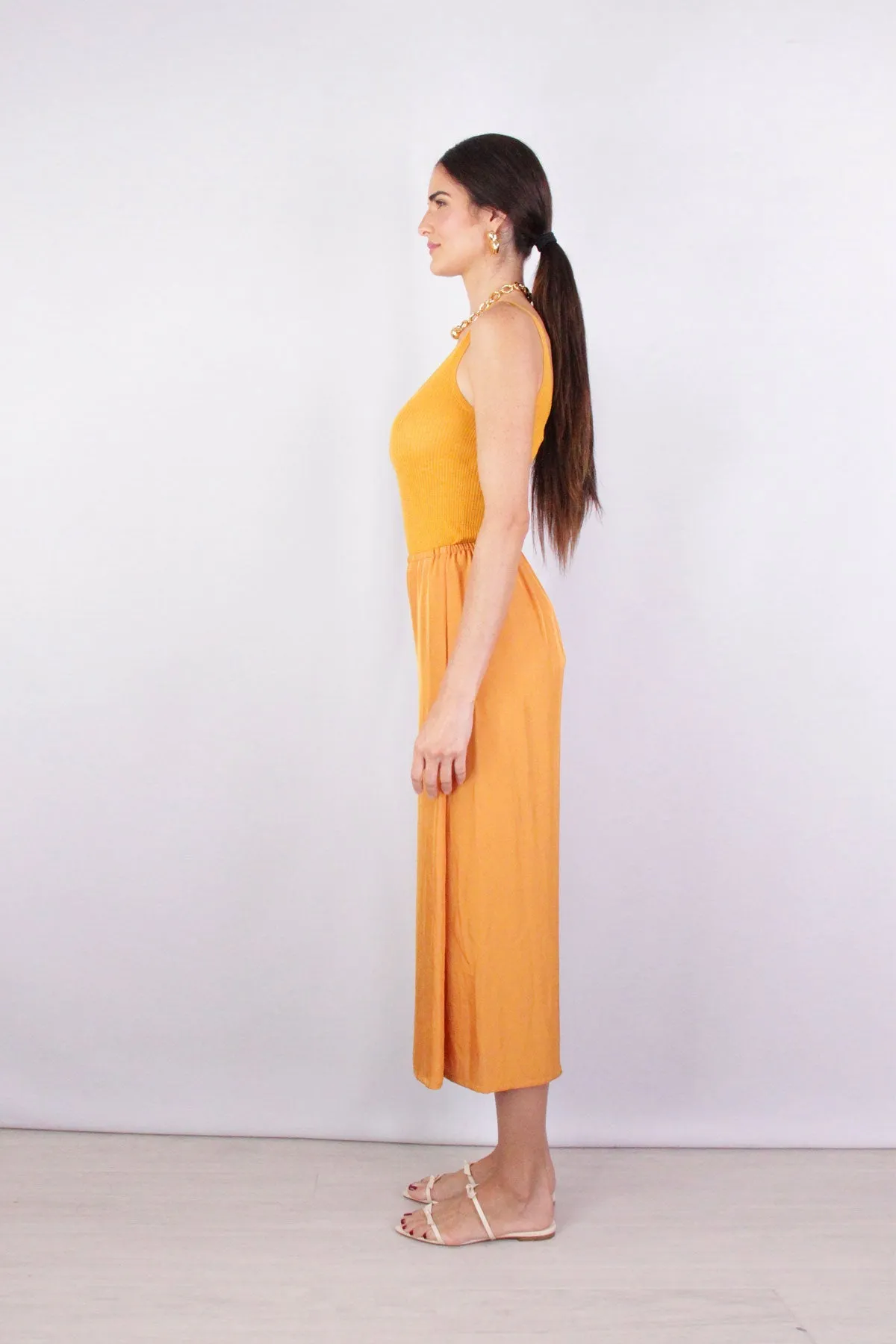 Drapey Pull On Culotte in Dark Ginger