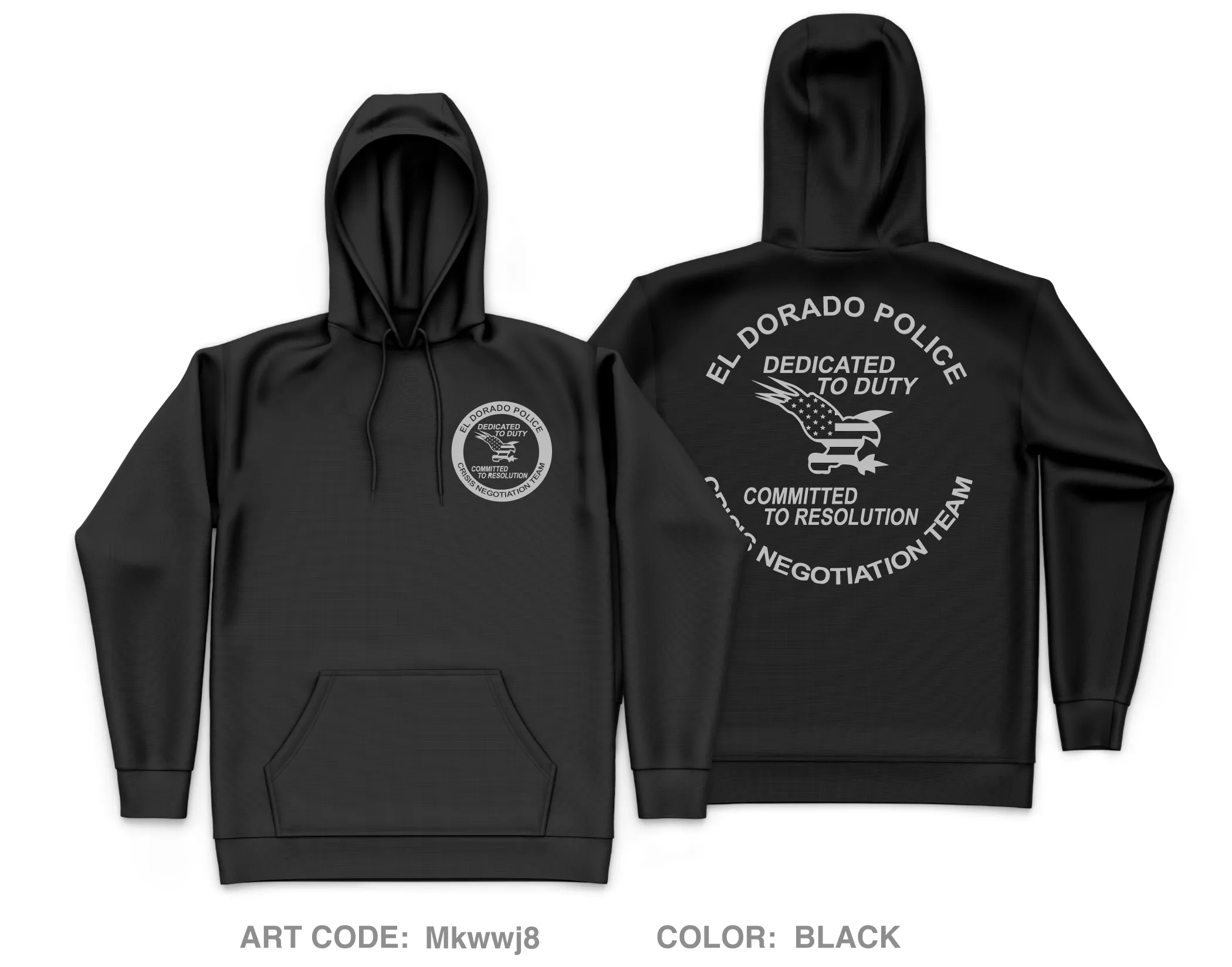 El Dorado Police Department Crisis Negotiation Team Core Men's Hooded Performance Sweatshirt - Mkwwj8