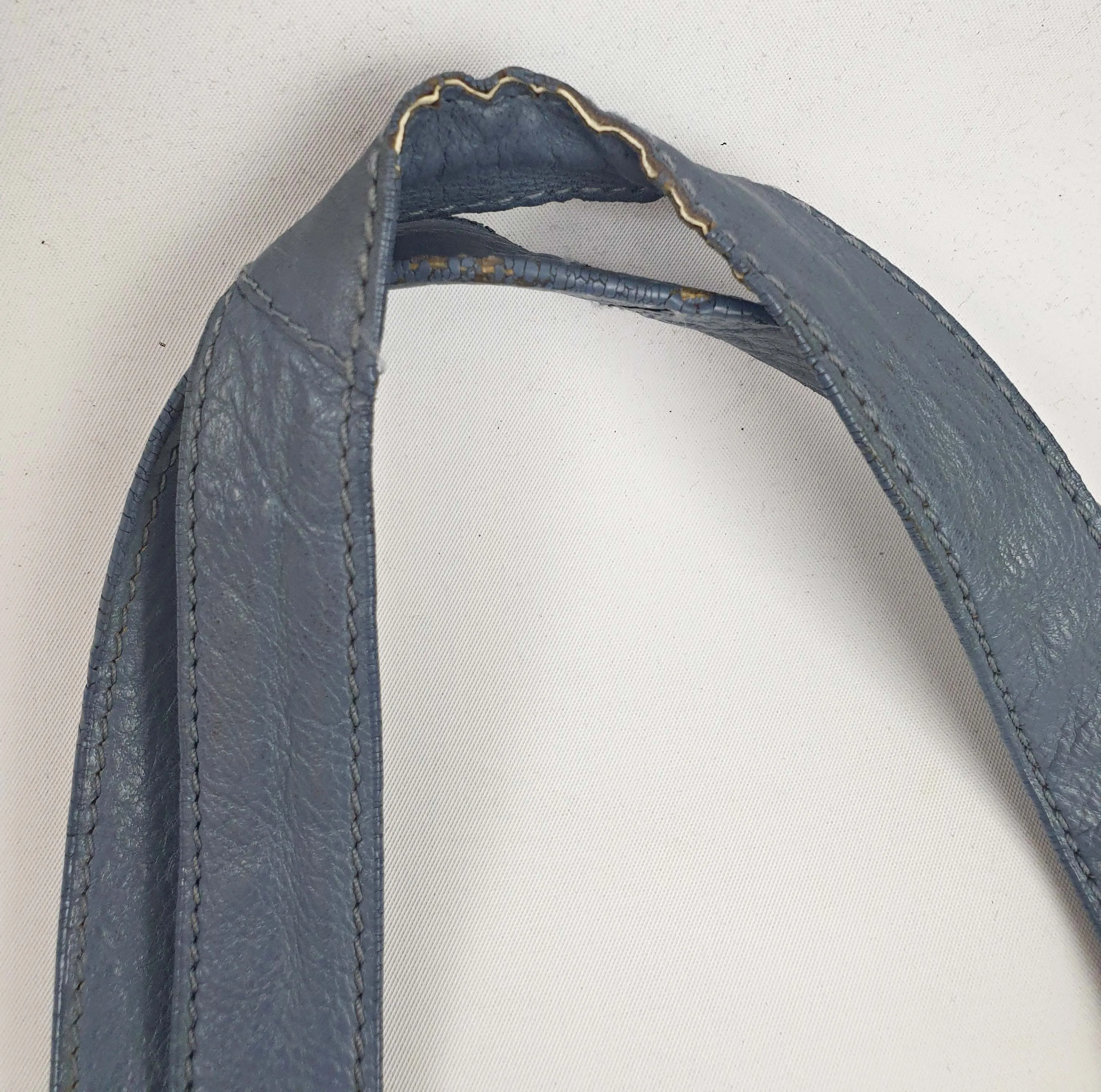 Elk leather and embroidered mix large shoulder bag