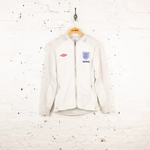 England 2010 Umbro Hooded Tracksuit Top Jacket - White - S