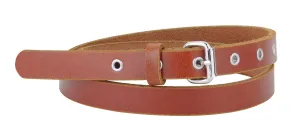 Final Sale - Skinny Grommet Leather Belt