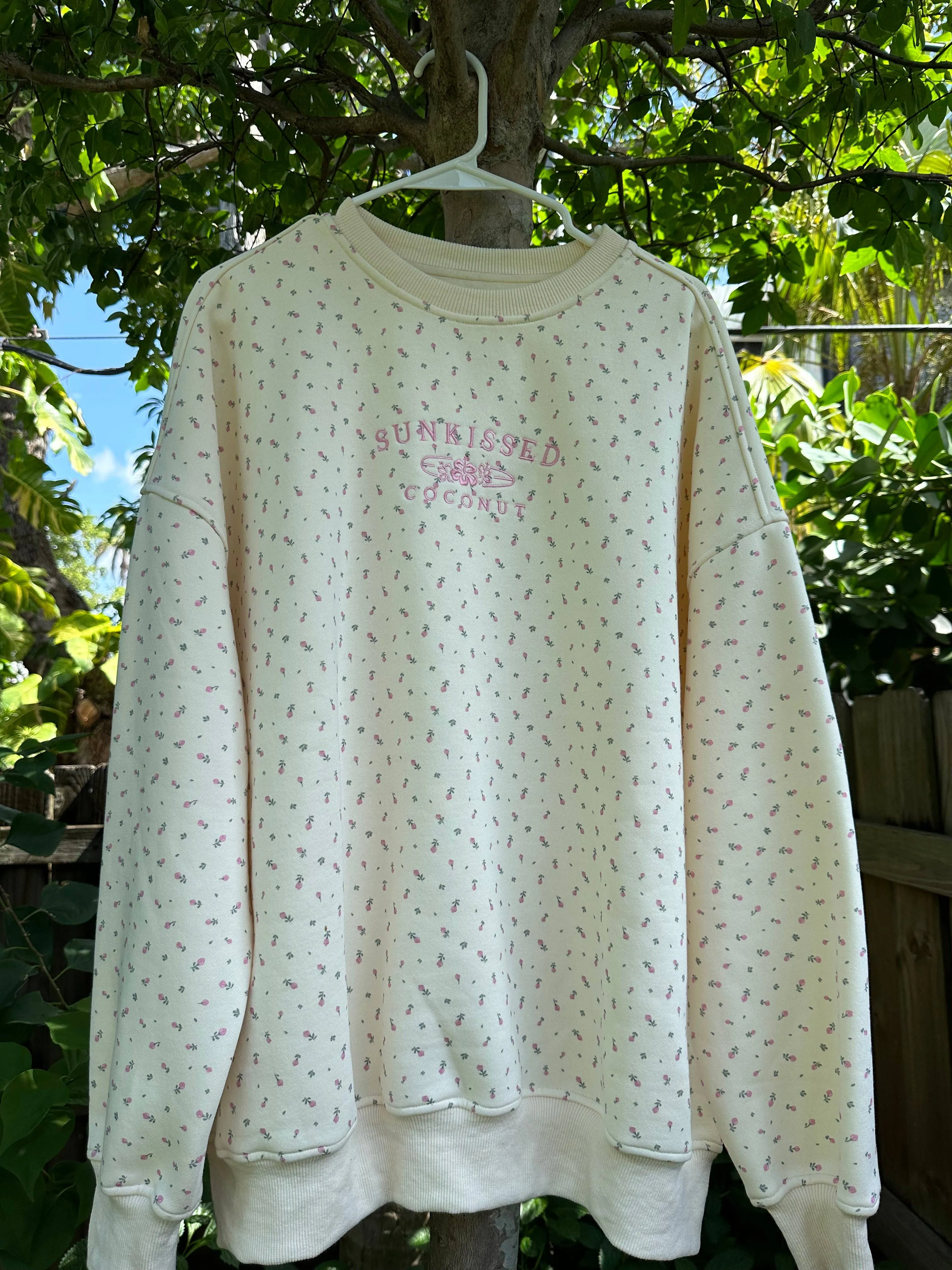 Floral Sunkissed Sweatshirt: Toasted Cream