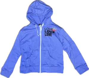 FLOWERS BY ZOE- New Purple Love Zip-Up Hoodie