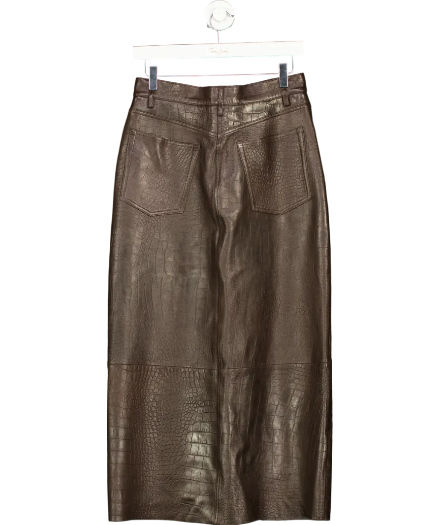 FRAME Brown The Midaxi Leather Skirt W27