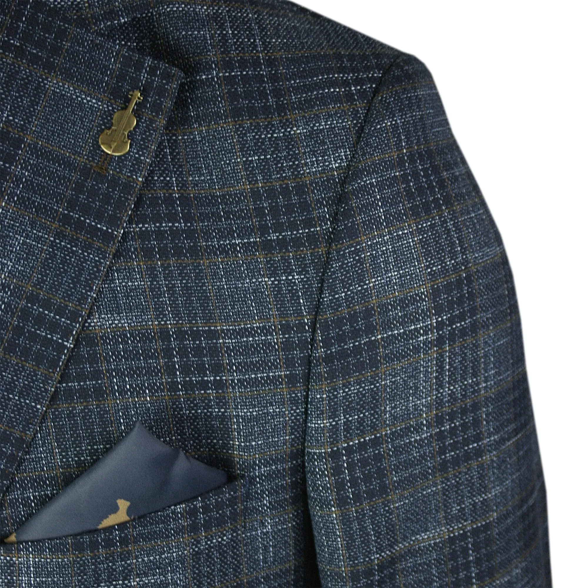 Fratelli Uniti Fjk1043 Check Blazer Navy