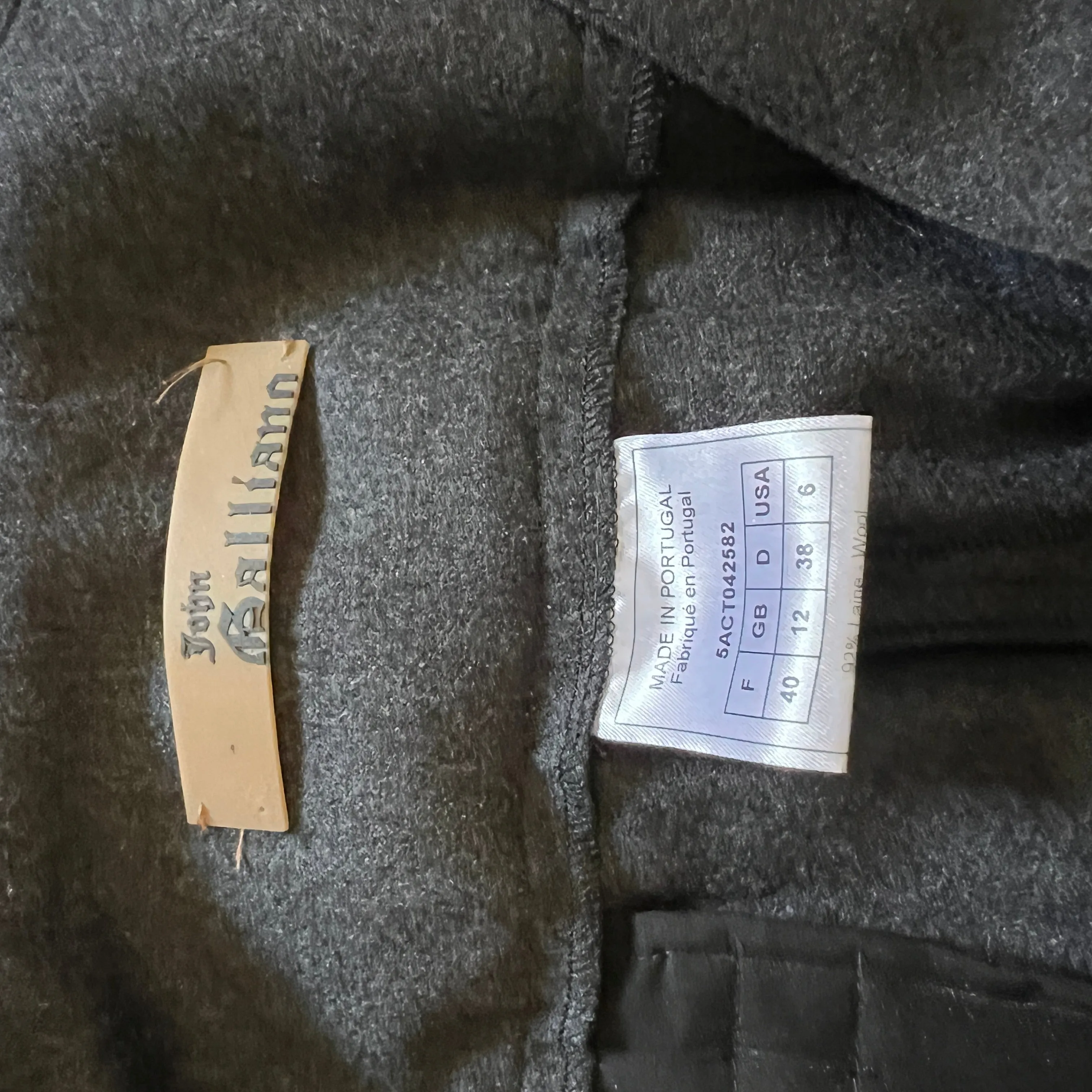 GALLIANO Grey Suit | Size US 6