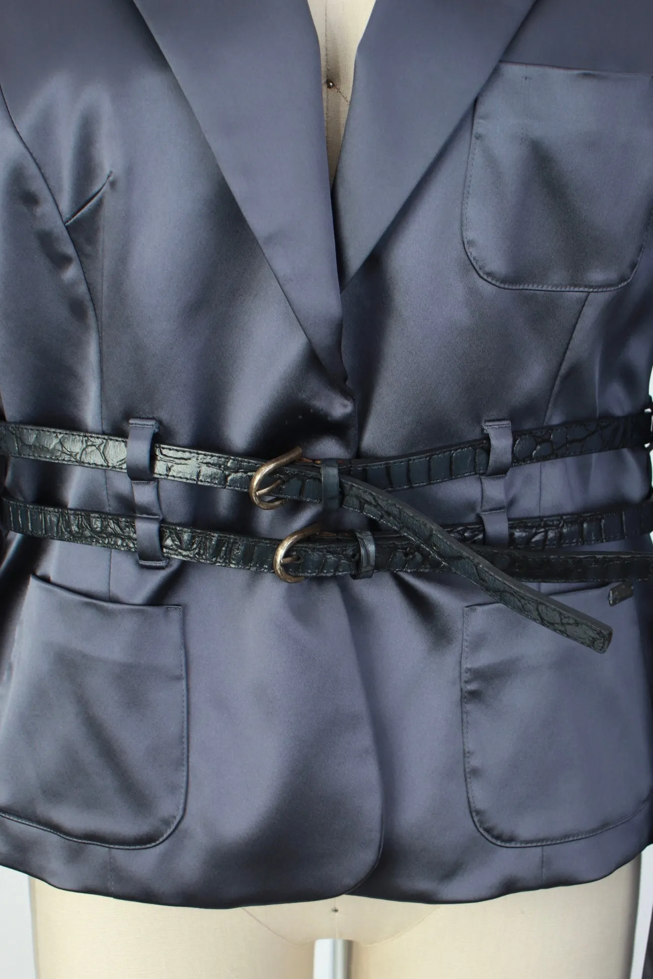 Galliano Satin Belted Blazer*