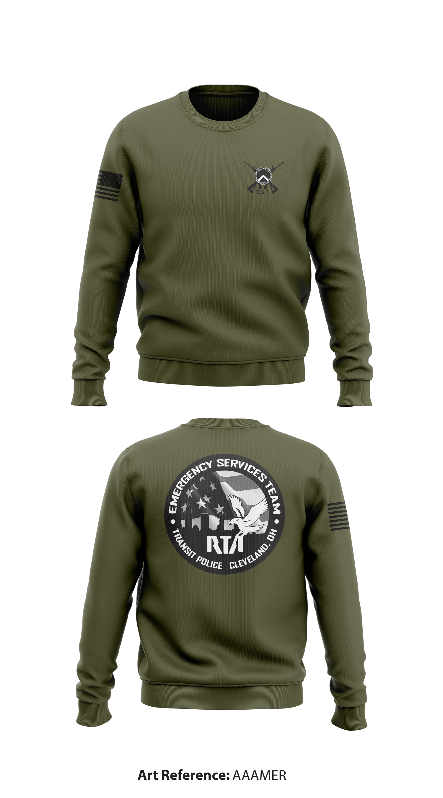 GCRTA Emergency Service Team (EST) Store 1 Core Men's Crewneck Performance Sweatshirt - aAAMEr