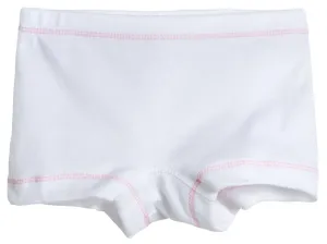 Girls Cotton "Boy Shorts" Underwear | White