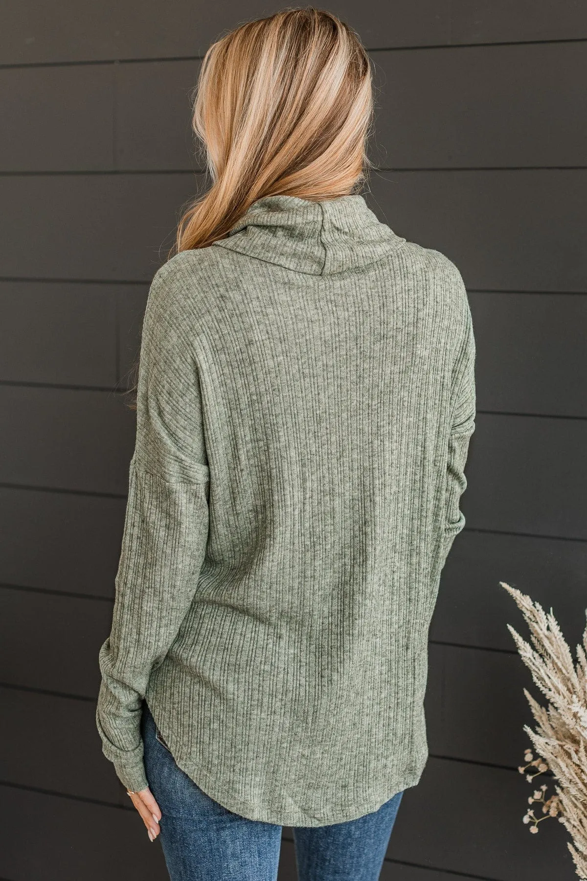 Good Connections Turtle Neck Top- Olive