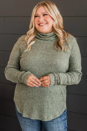 Good Connections Turtle Neck Top- Olive