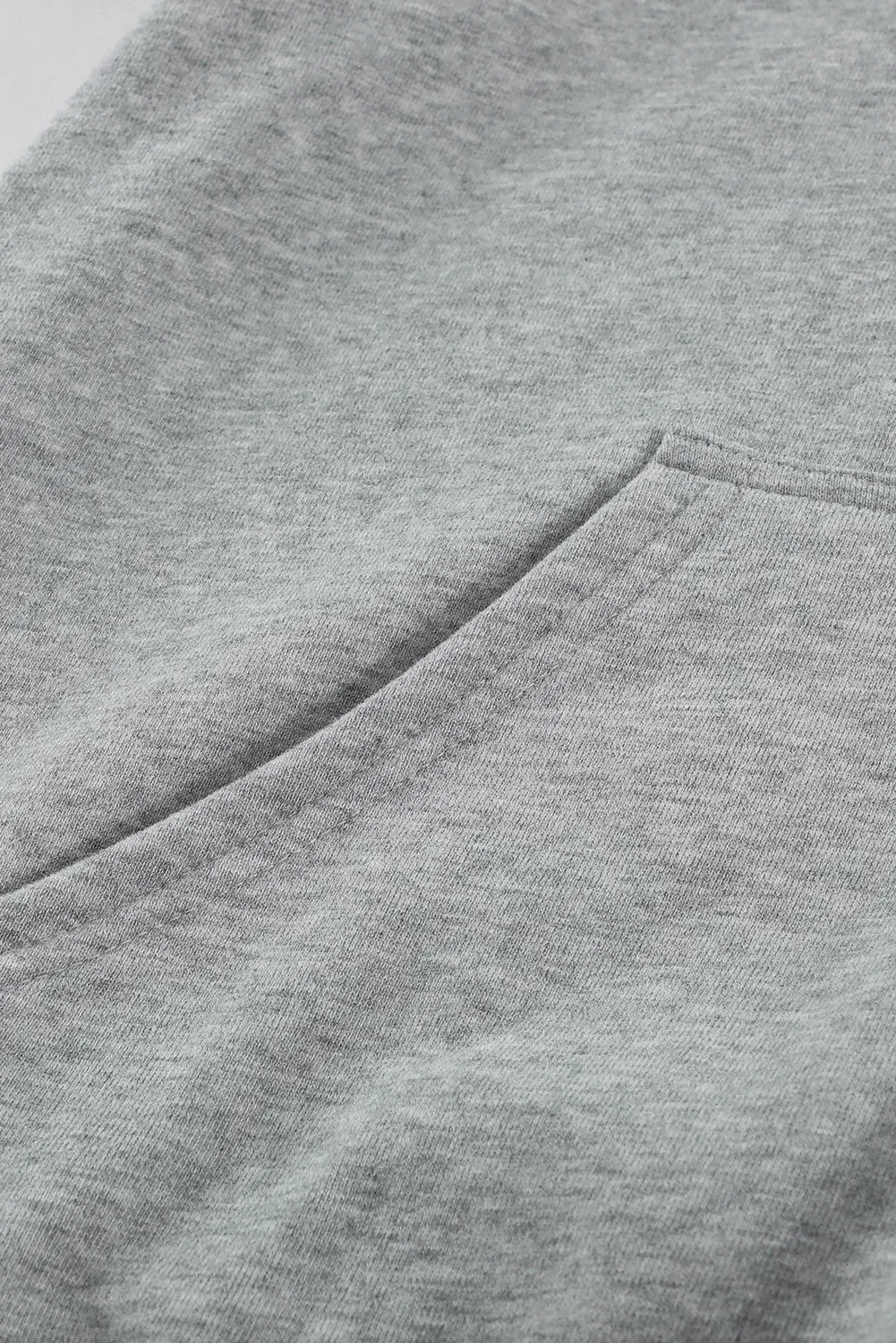Gray White Loose Kangaroo Pocket Hoodie