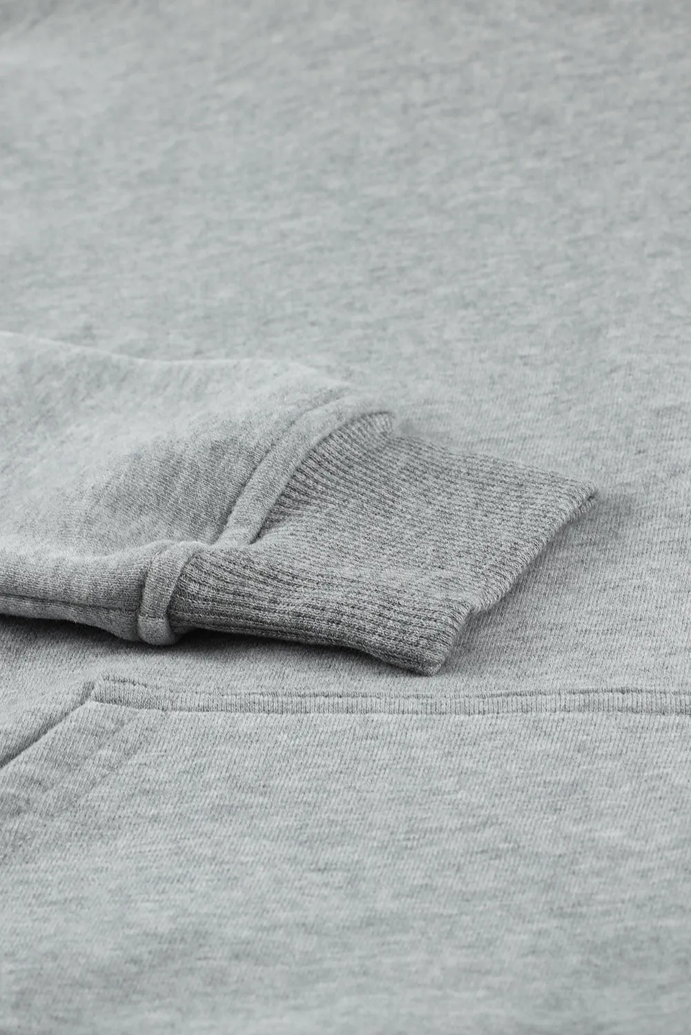 Gray White Loose Kangaroo Pocket Hoodie