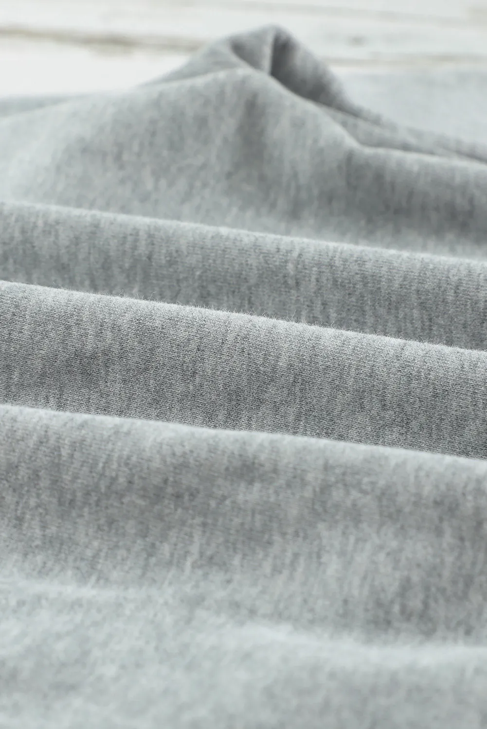 Gray White Loose Kangaroo Pocket Hoodie