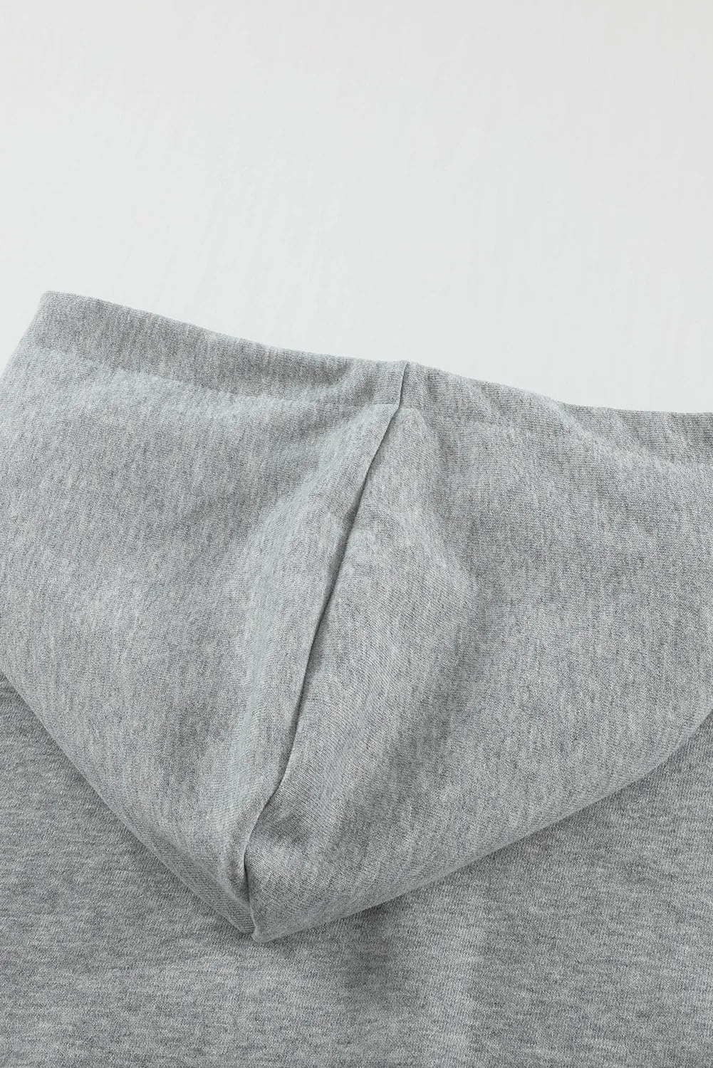 Gray White Loose Kangaroo Pocket Hoodie