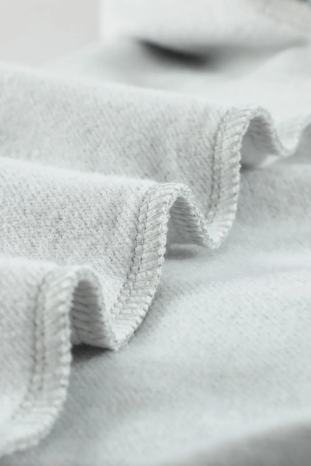 Gray White Loose Kangaroo Pocket Hoodie