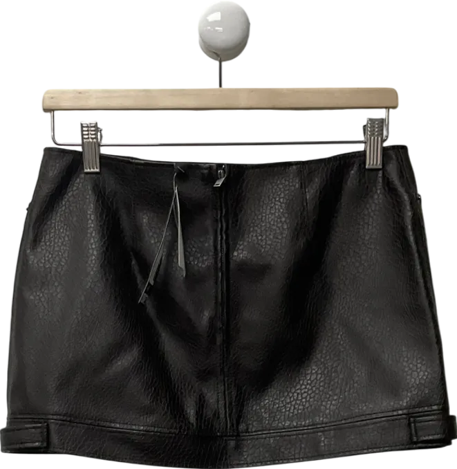 H&M Brown Vegan Leather Skirt UK 8