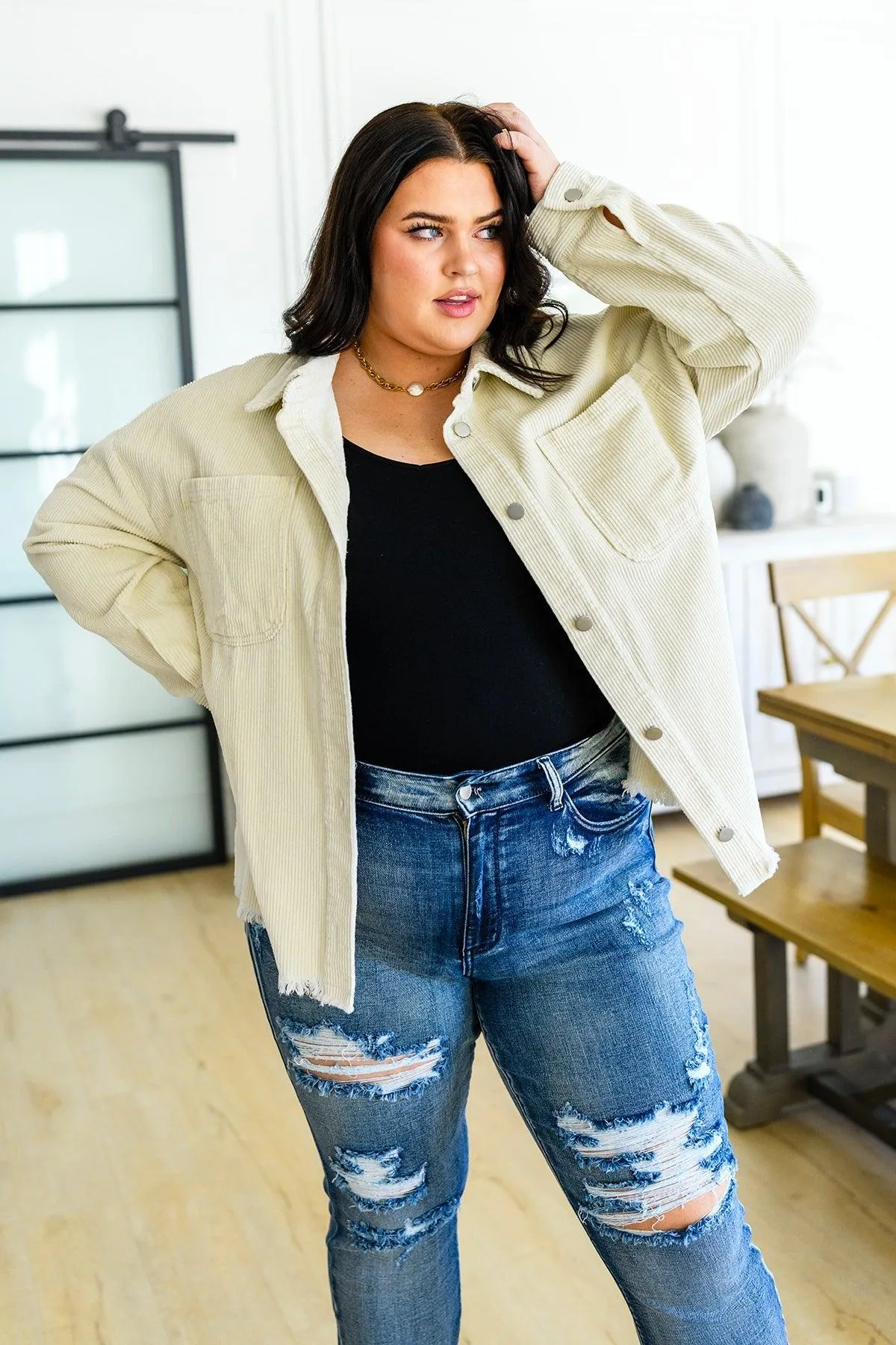 Hazel Blues® |  Invested in You Corduroy Shacket