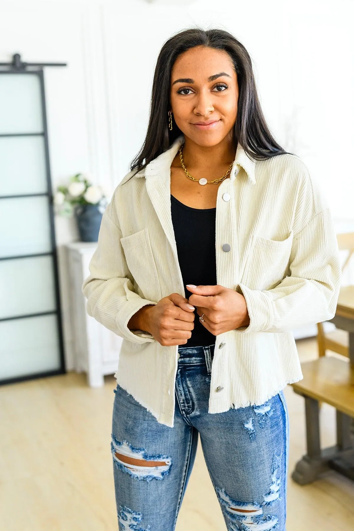 Hazel Blues® |  Invested in You Corduroy Shacket