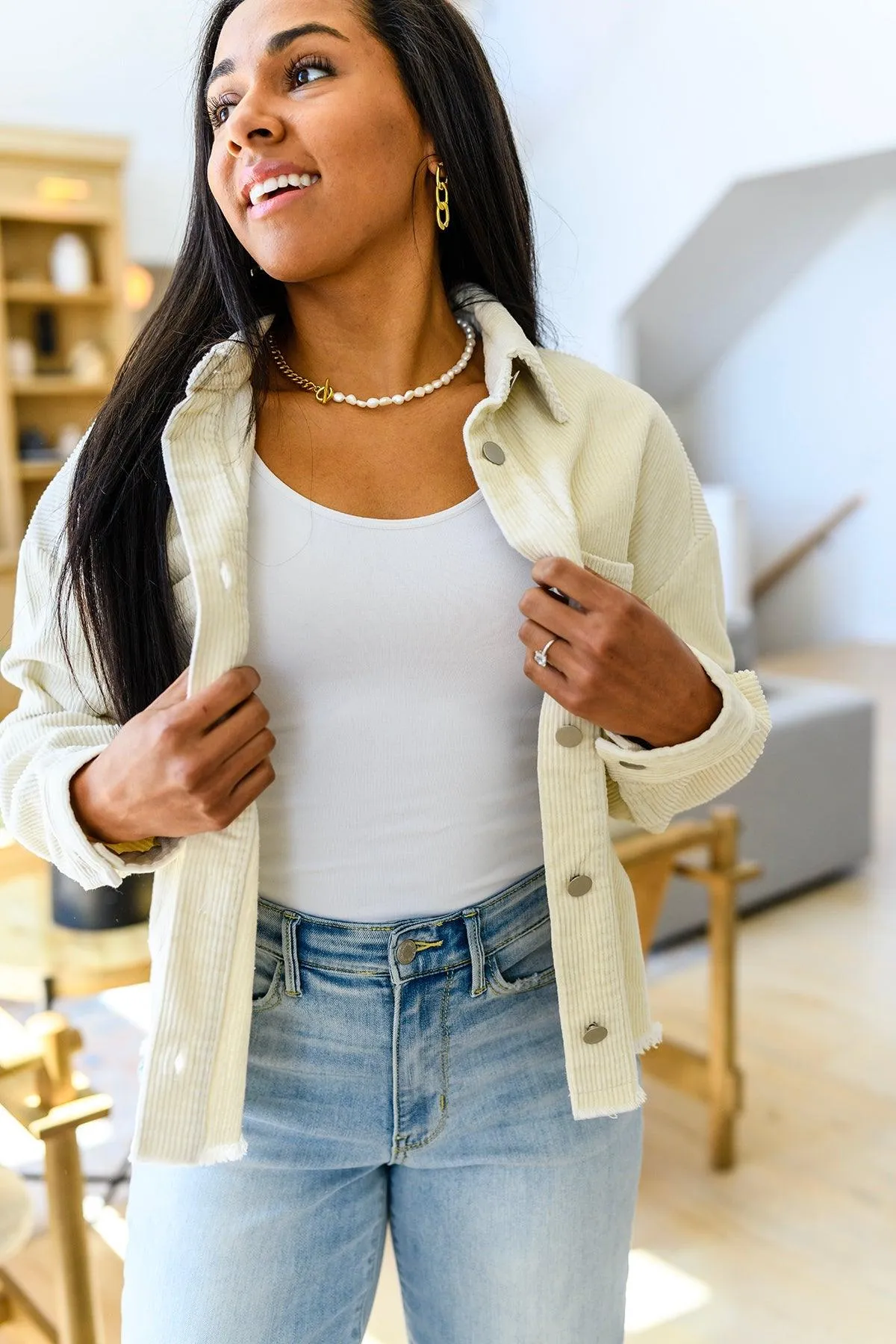 Hazel Blues® |  Invested in You Corduroy Shacket