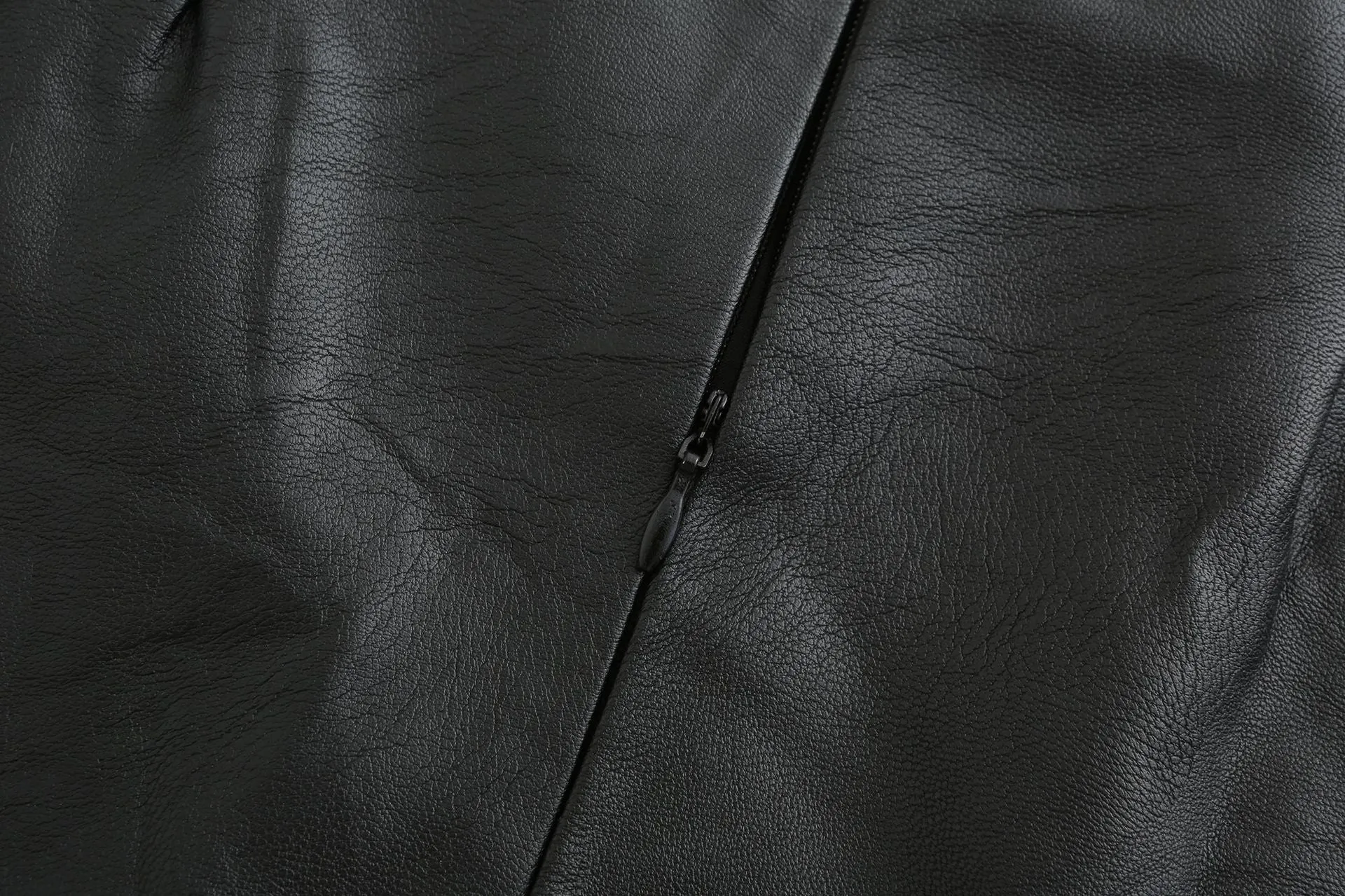 High-waist Fashion Split PU Leather Skirt