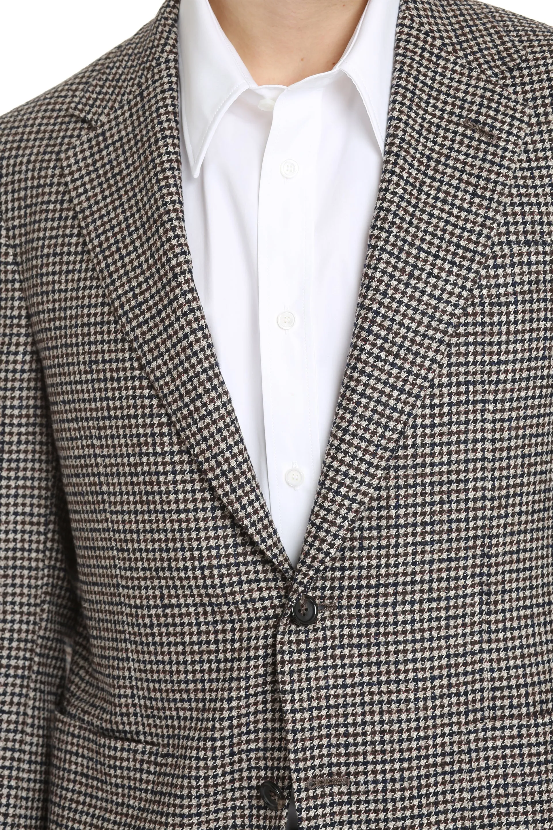 Houndstooth wool blazer