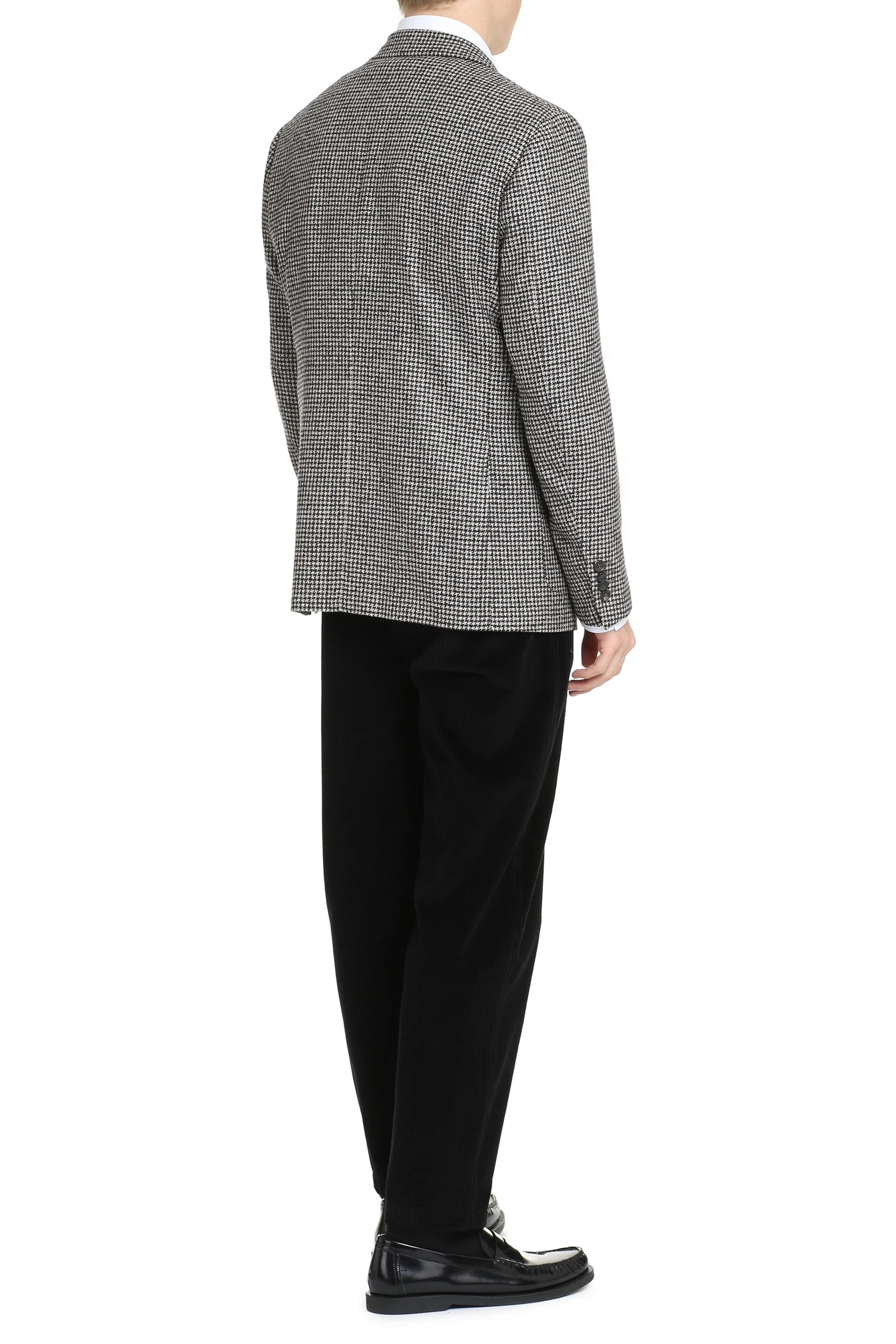 Houndstooth wool blazer