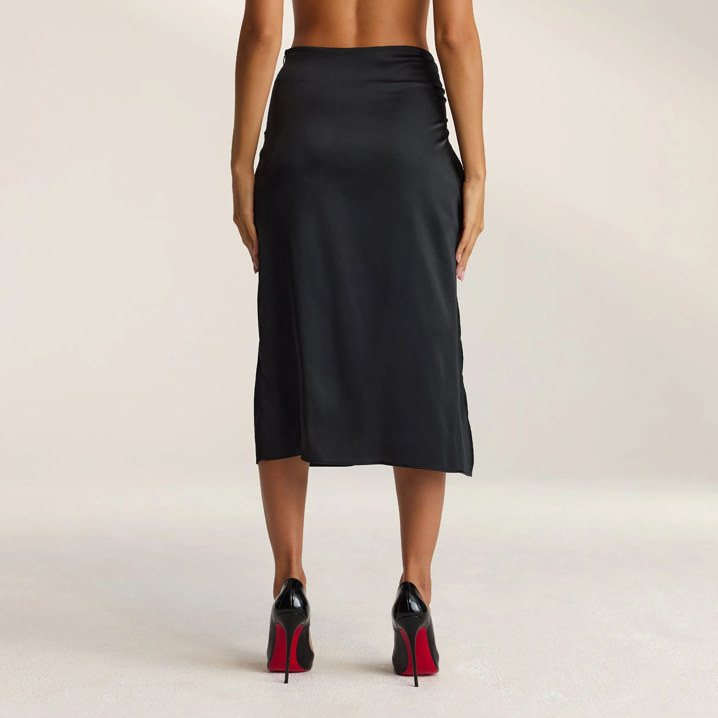 Intimates Jupe en Satin (Ensemble) - Noir