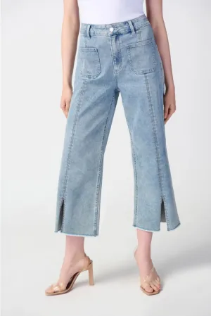 Joseph Ribkoff Light Blue Embellished Culotte Jean Pants 241903