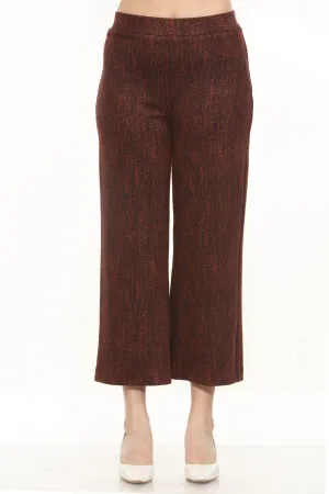Joseph Ribkoff Orange/Black Chevron Jacquard Knit Culotte Pants 243302