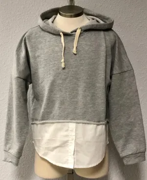 K HOODED FAUX BUTTON UP