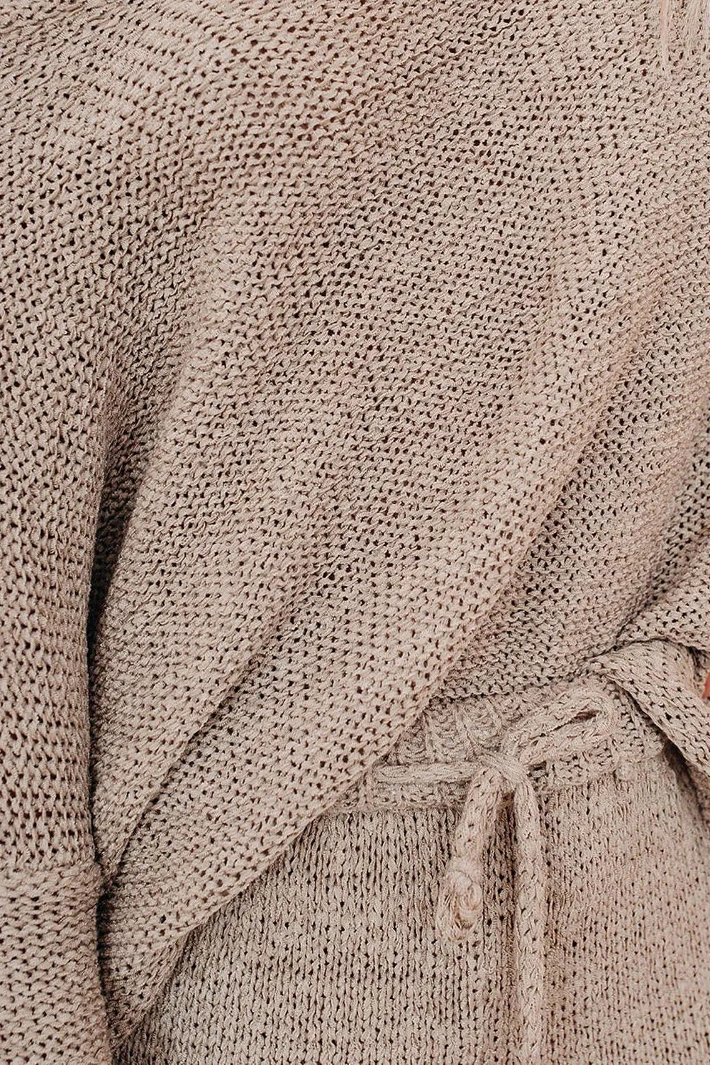 Khaki Solid Sweater Drawstring Shorts Outfit