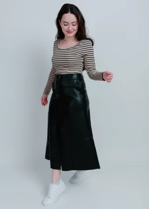 Lena Faux Leather Midi Skirt