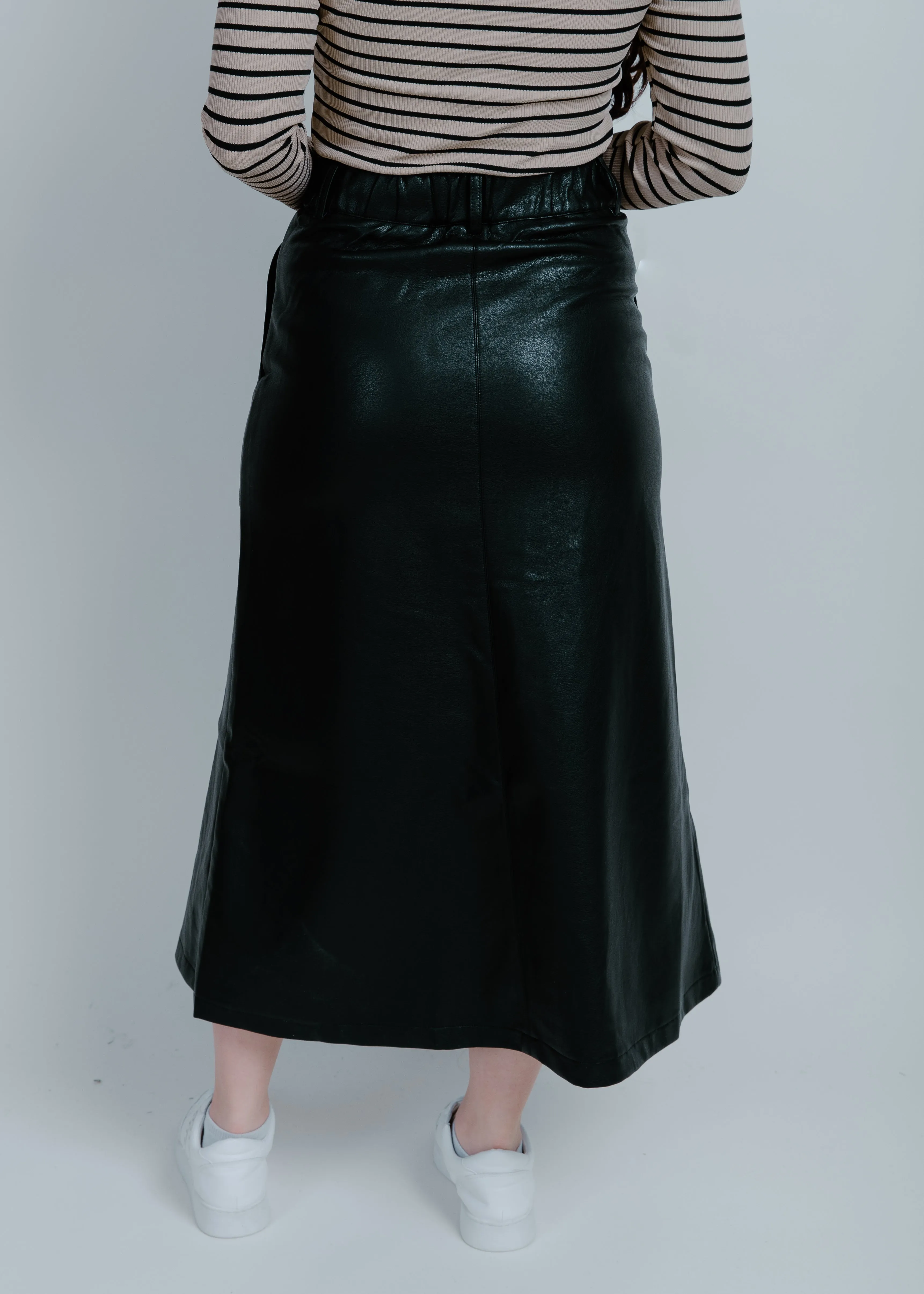 Lena Faux Leather Midi Skirt
