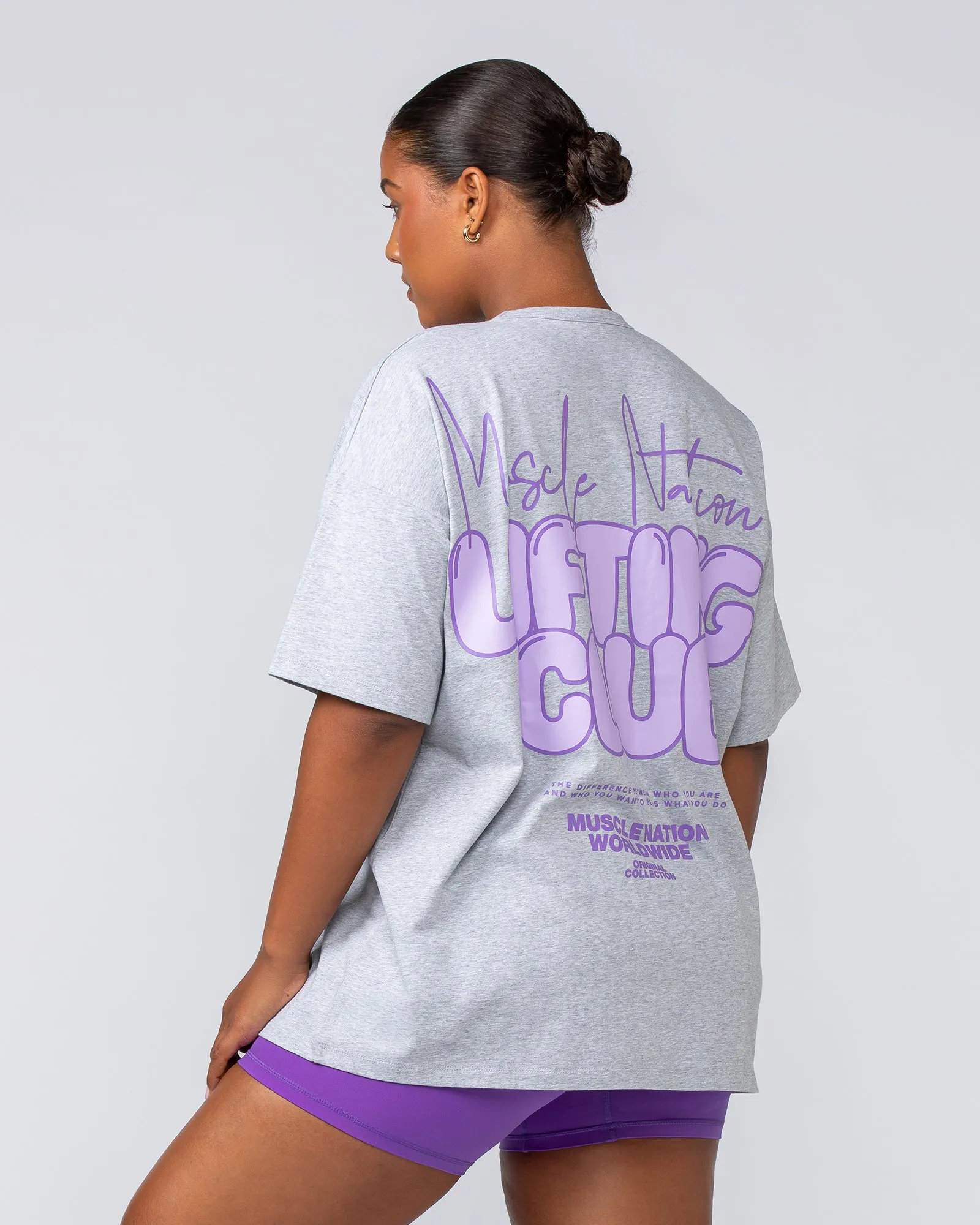 Lifting Club Oversized Tee - Grey Marl