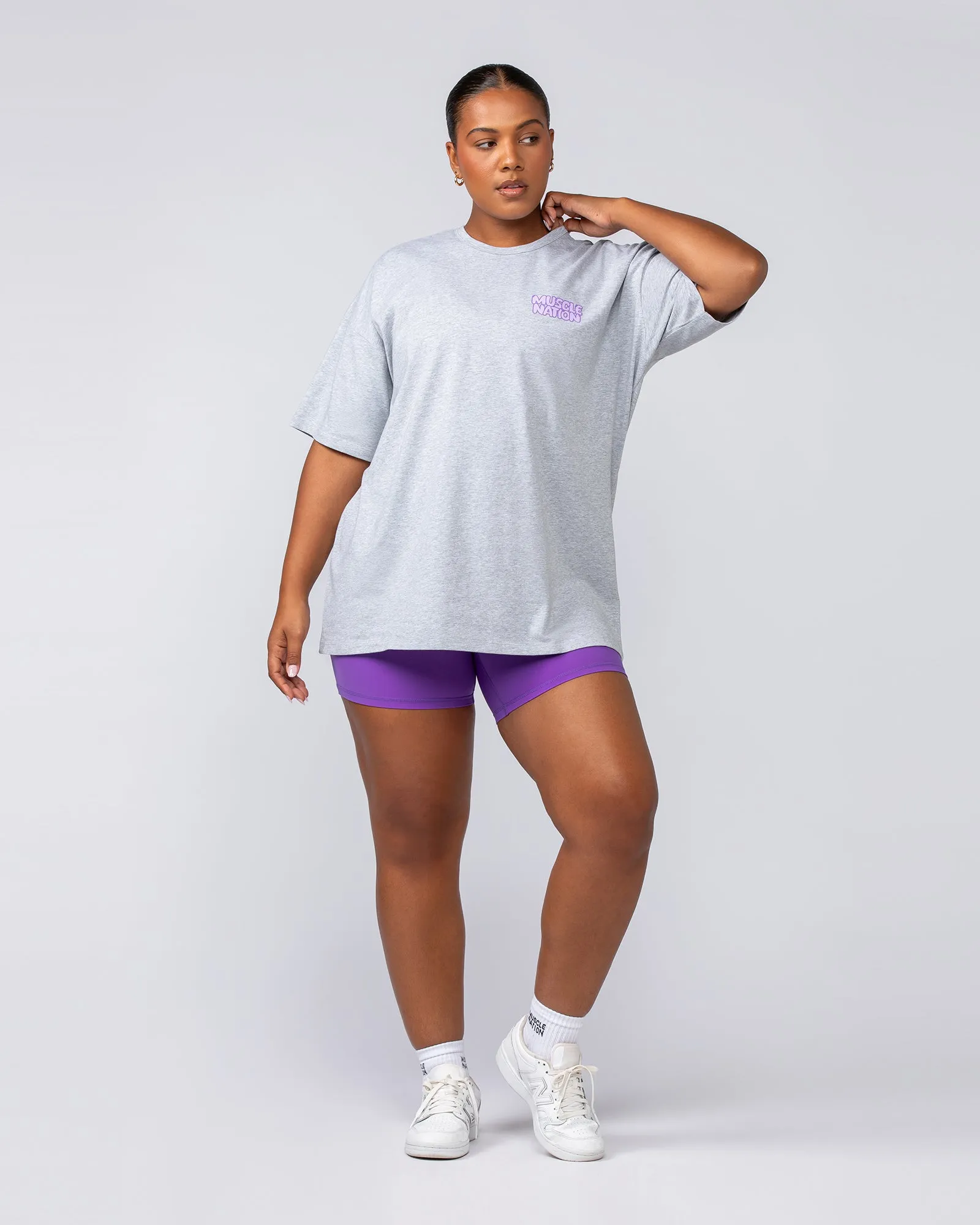 Lifting Club Oversized Tee - Grey Marl