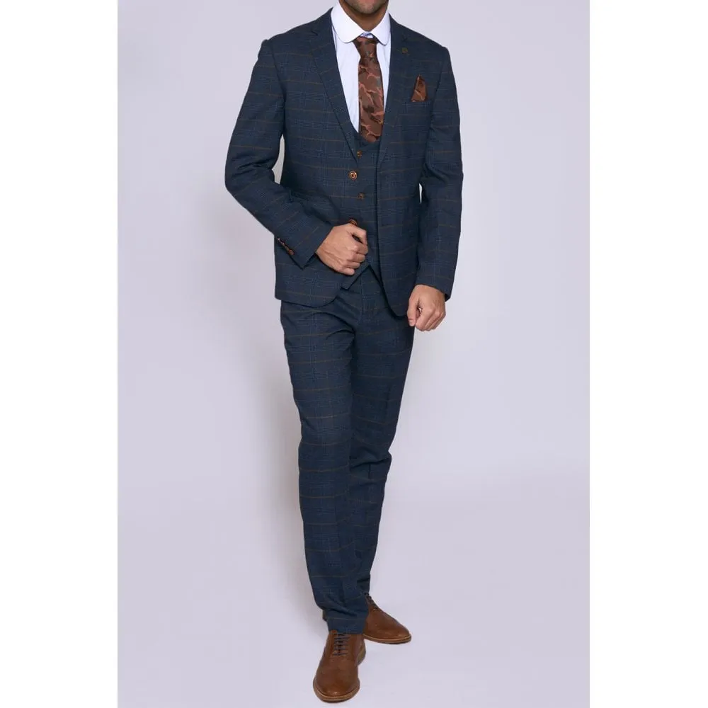 Marc Darcy Jenson Check Blazer Marine Navy