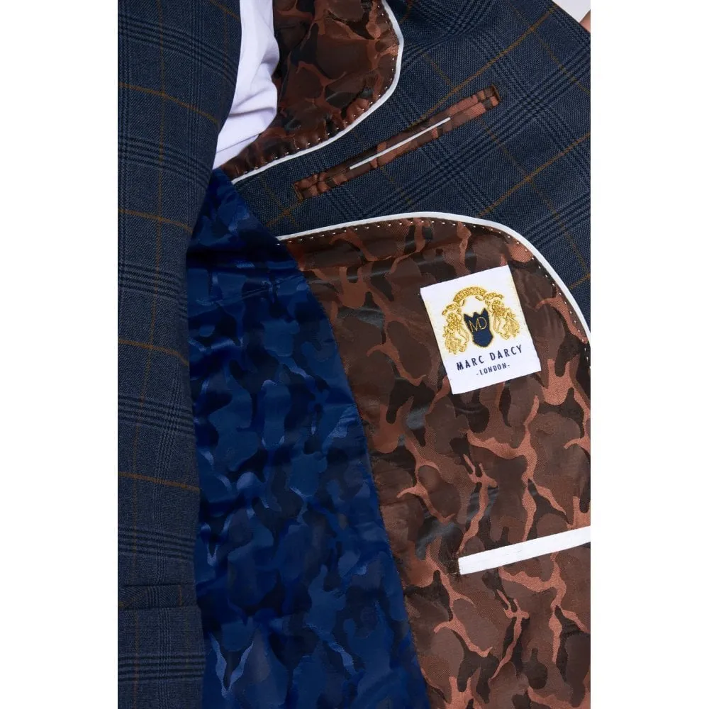 Marc Darcy Jenson Check Blazer Marine Navy
