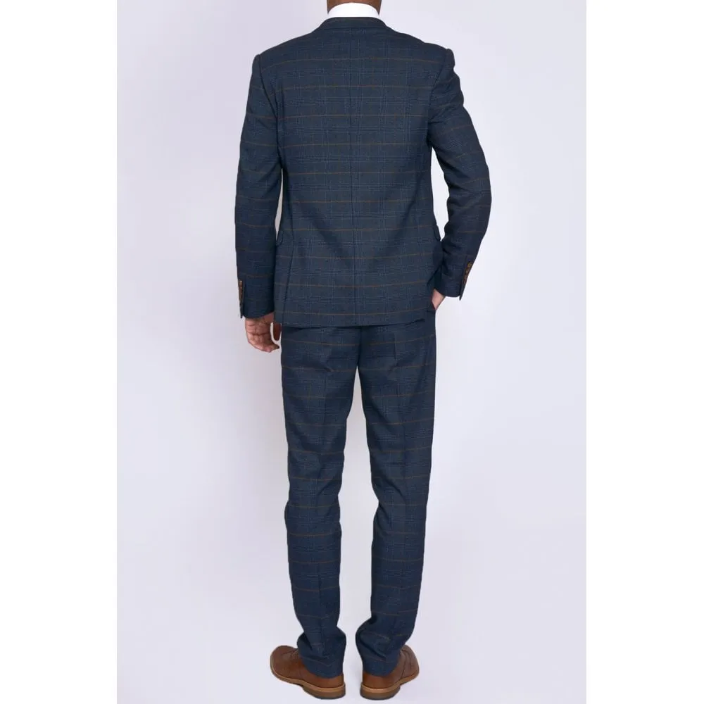 Marc Darcy Jenson Check Blazer Marine Navy
