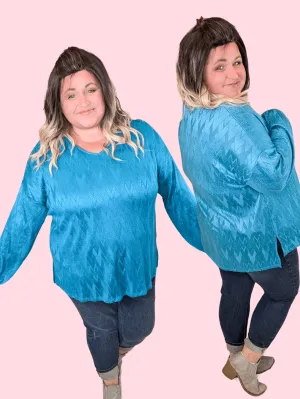 Mayson Chevron Pattern Cashmere Soft Slouchy Long Sleeve