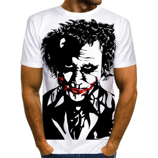 Men Joker Face Casual Male Tshirt