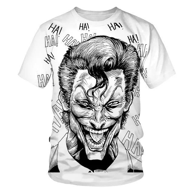 Men Joker Face Casual Male Tshirt