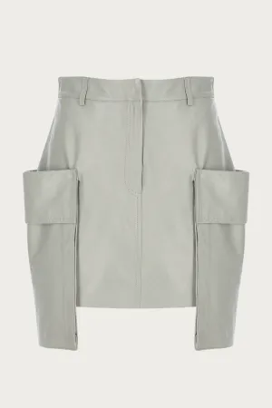 MINI CARGO LEATHER SKIRT