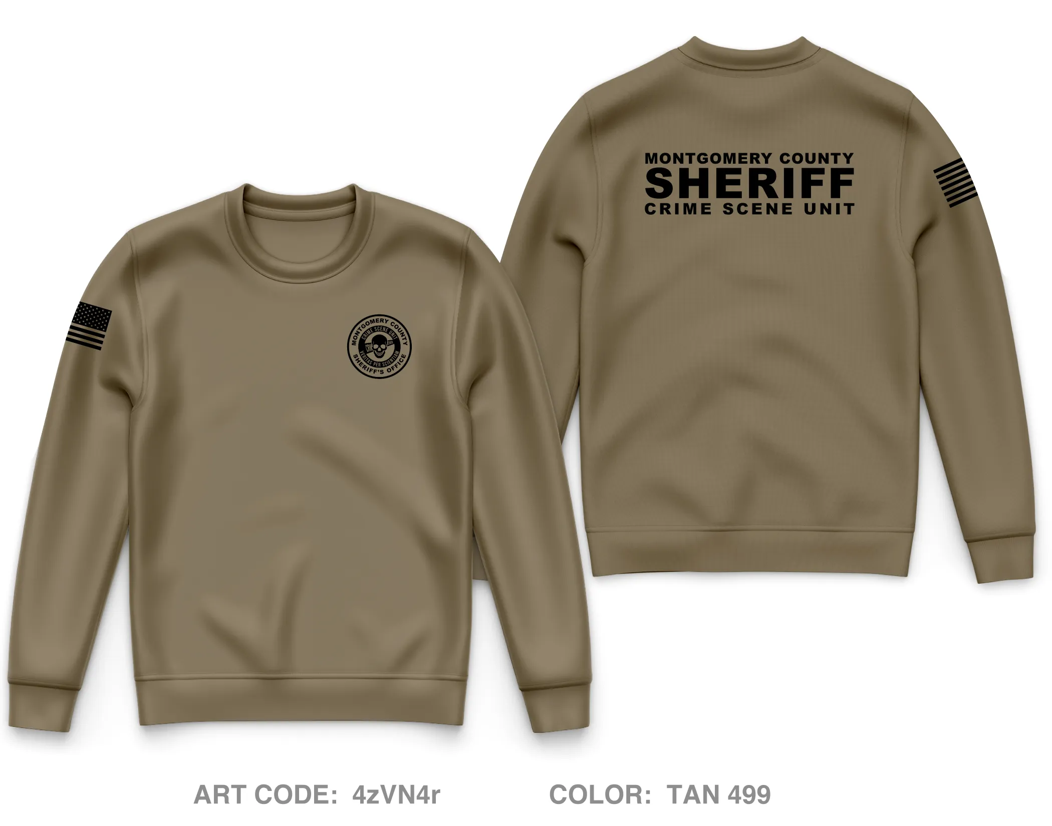 Montgomery County Sheriff Crime Scene Uni Core Men's Crewneck Performance Sweatshirt - 4zVN4r