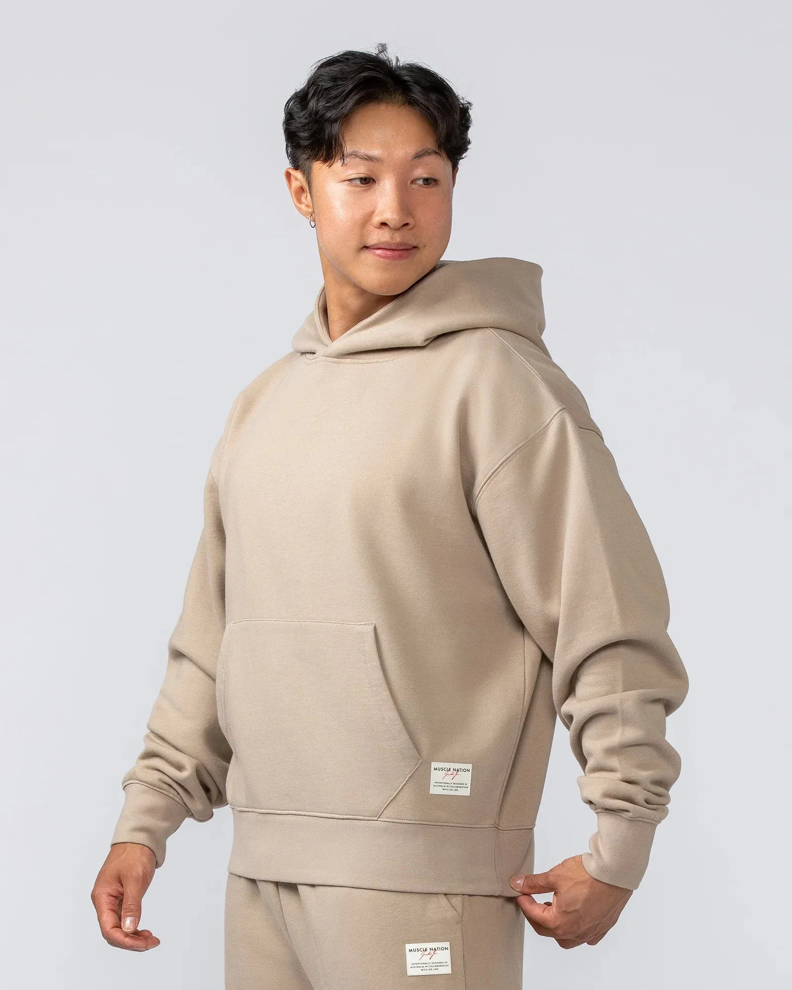 Muscle Nation | Lee Lem Cropped Hoodie - Washed Tuffet