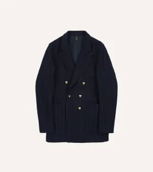 Navy Pin Stripe Wool-Cotton Games Blazer Mk. III
