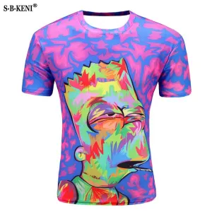New style British style 3D T-shirt men's summer 3D printed personality picture T-shirt casual short sleeve o neck Tshirt men's T