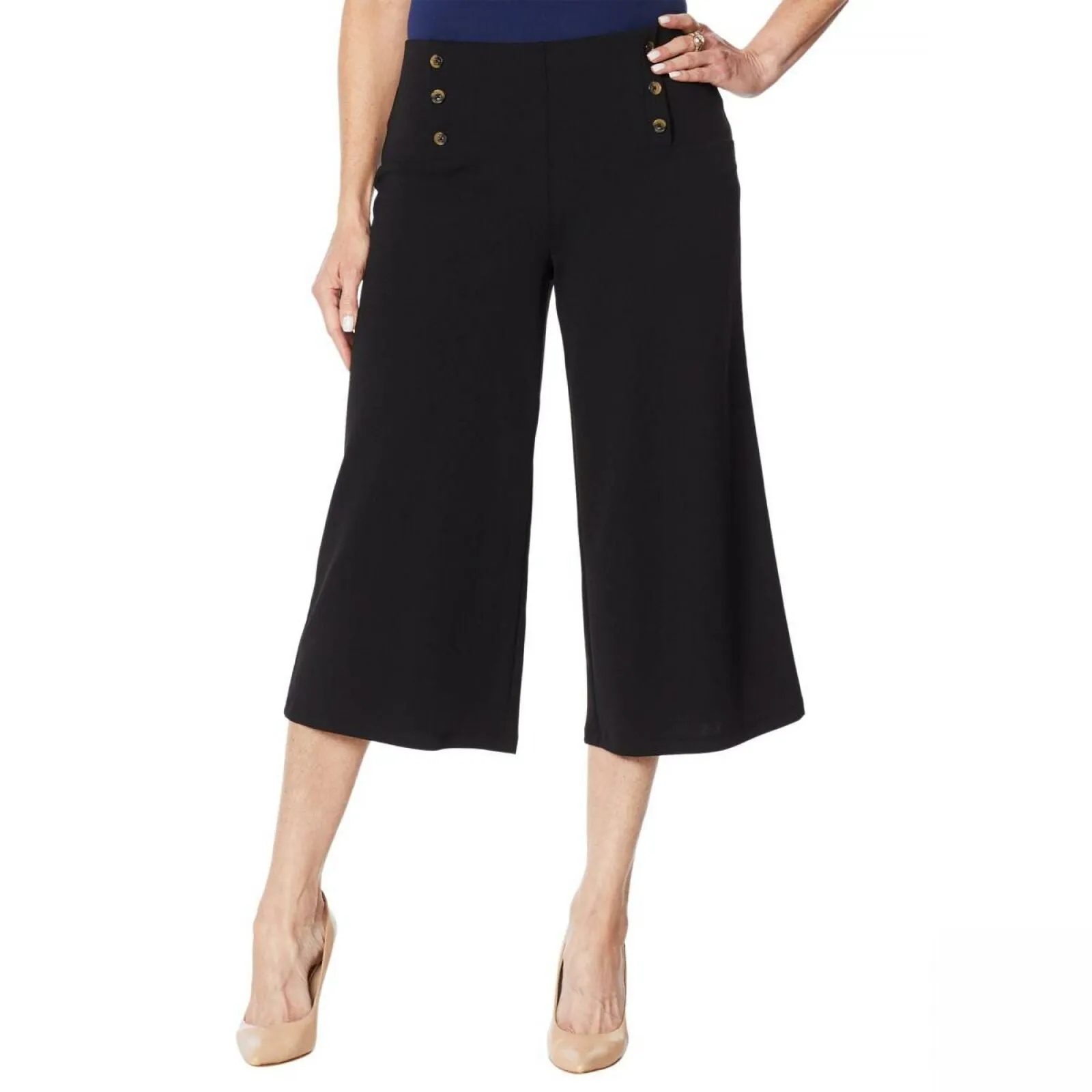 Nina Leonard Women's Slimming Wide Leg Culotte Pants